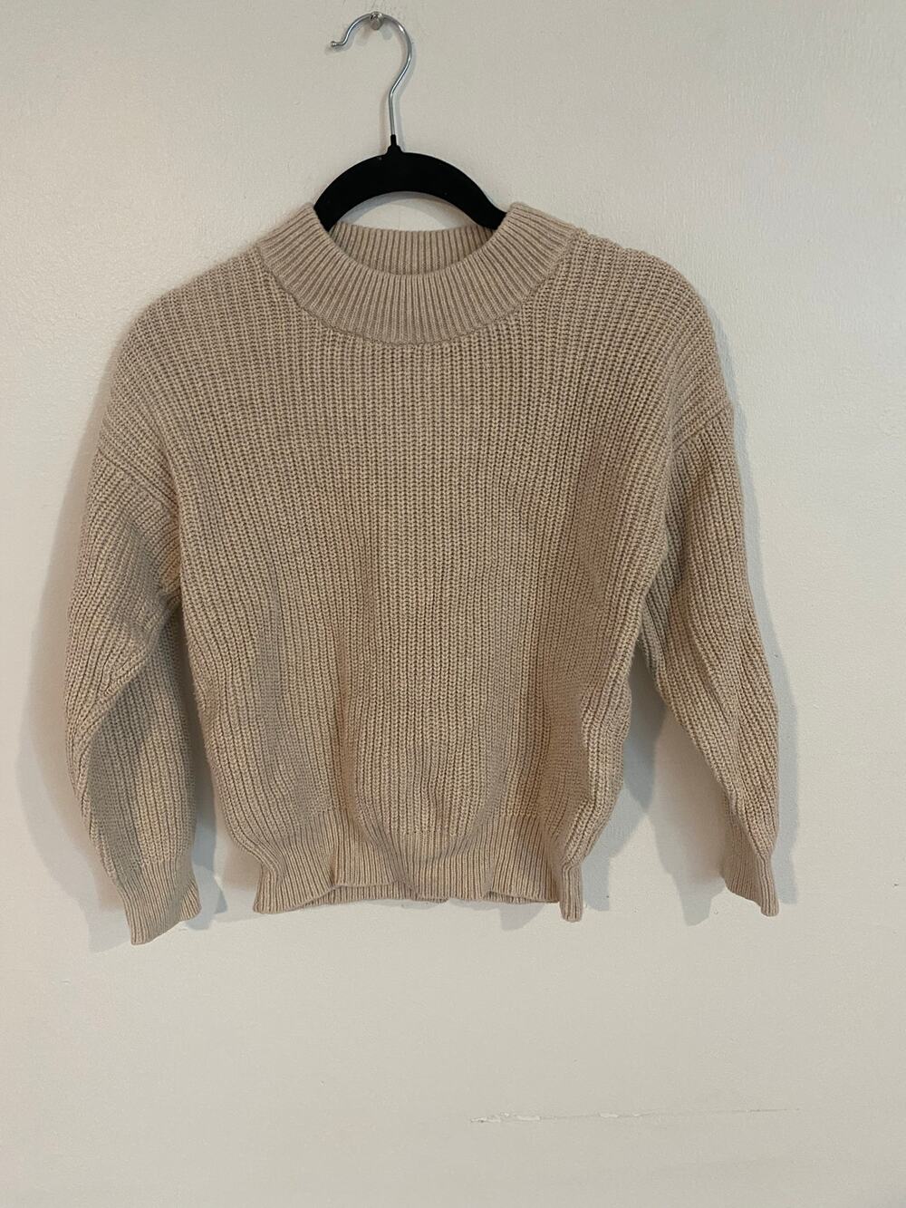 Jamie Kay Morgan Knit Ribbed CrewNeck Girls Sweater SZ 8Y cream/taupe
